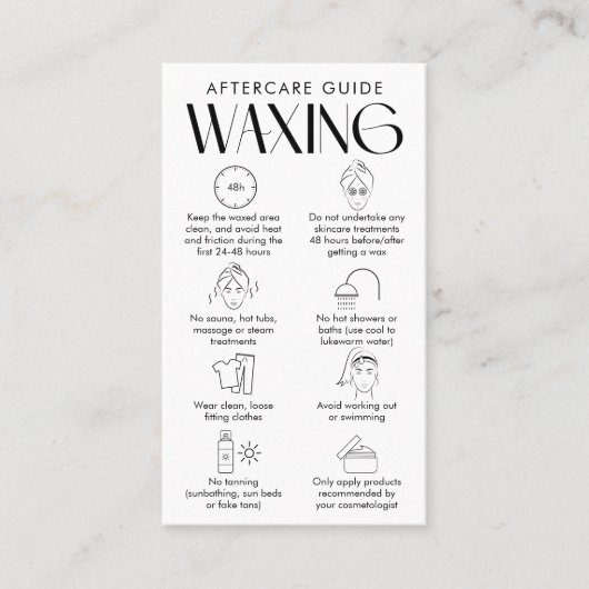 Haarverwijdering Body Wax Aftercare Modern Logo Cr Visitekaartje (Voorkant)