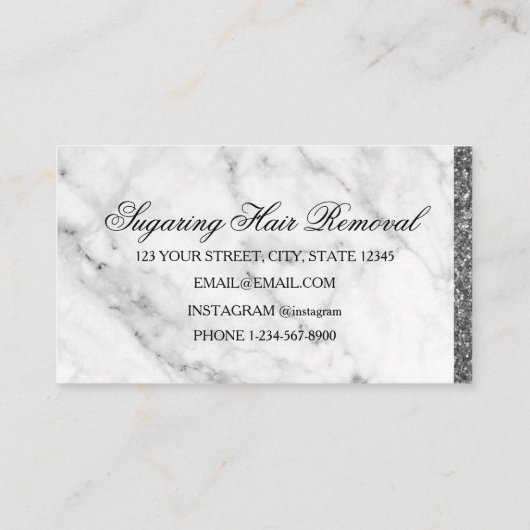 Haarverwijderingsmarmer Visitekaartje (Achterkant)