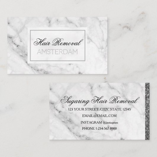 Haarverwijderingsmarmer Visitekaartje (Voorkant / Achterkant)