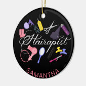 Haarverzorger Kapper Hair Stylist Kapper Zwart Keramisch Ornament (Links)