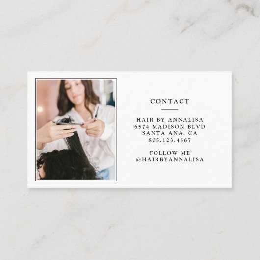 Haarverzorging, Haarstylist, Extensions Visitekaar Visitekaartje (Achterkant)