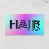 Haarverzorging Professioneel Modern Neon Roze & Bl Visitekaartje (Voorkant)