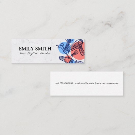 Haarverzorgingstools | kapper | kapper mini visitekaartje (Voorkant / Achterkant)