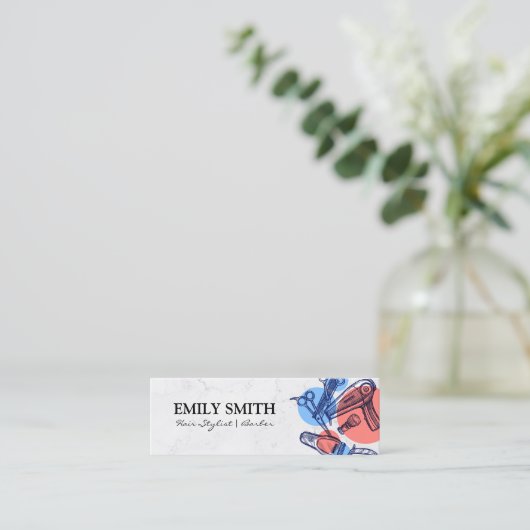 Haarverzorgingstools | kapper | kapper mini visitekaartje (Staand voorkant)