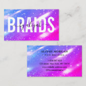 Haarvlecht vet typografie holografisch visitekaartje (Voorkant / Achterkant)