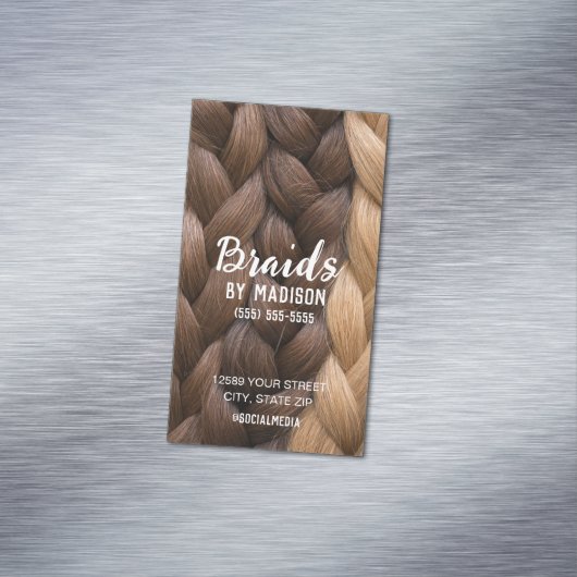 Haarvlechtend Visitekaartje Magnetisch Visitekaartje (Voorbeeld)