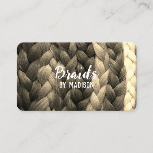 Haarvlechtmachine Custom QR Visitekaartje (Voorkant)