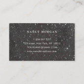 Haarvlechttypografie Black Glitter Sparkle Visitekaartje (Achterkant)