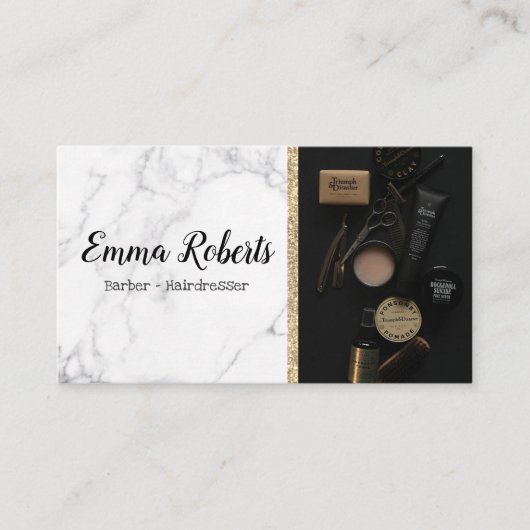 Haarwinkel Schaar Kapsalon Kapper Shop Visitekaartje (Voorkant)