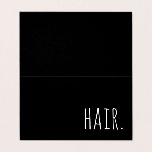 haarzakje visitekaartje (Buitenkant ongevouwen)