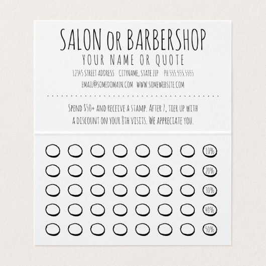 haarzakje visitekaartje (Binnenkant ongevouwen)