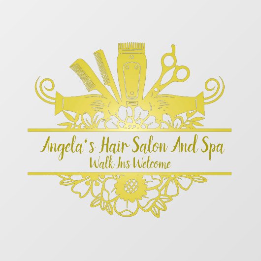 Haarzout en Spa Gold-kleur aanpassen Raamsticker (Vel)