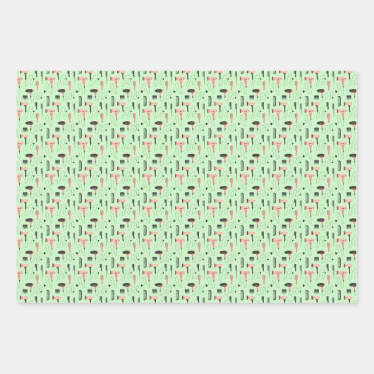 Haarzout, haar, stijllijst, laag droger, roze inpakpapier vel (Voorkant 3)