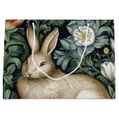 Haas en bloemen in de tuin art nouveau stijl groot cadeauzakje (Voorkant)