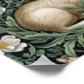 Haas en bloemen in de tuin art nouveau stijl poster (Hoek)