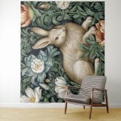 Haas en bloemen in de tuin art nouveau stijl wandkleed (In situ)