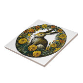 Haas en goudsbloemen tegeltje (Zijkant)