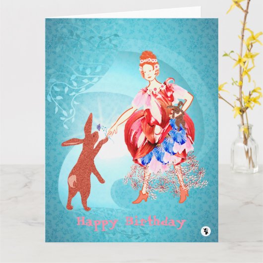 Haas en prinses kostbare vriendschap kaart (Gele Bloem)