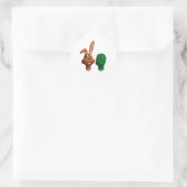 Haas en schildpad01 ronde sticker (Tas)