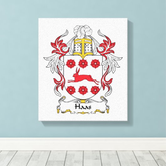 Haas Family Crest Canvas Afdruk (Insitu (Houten vloer))