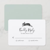 haas konijn bruiloft RSVP-kaart Kaart (Voorkant / Achterkant)