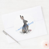 Haas Konijn Vrolijk Kerstfeest Ronde Sticker (Envelop)
