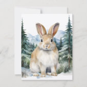 Haas konijntje in een bos Waterverf Notitiekaartje (Achterkant)