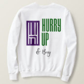 Haast je en koop de nek van de bemanning trui (Design achterkant)