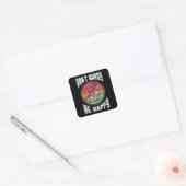 Haast je niet wees blij grappig schattig luie luia vierkante sticker (Envelop)