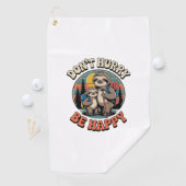 Haast je niet, wees een gelukkig sloth-wandelteam golfhanddoek (Insitu)