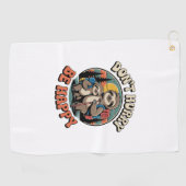 Haast je niet, wees een gelukkig sloth-wandelteam golfhanddoek (Horizontaal)