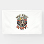 Haast je niet, wees een gelukkig sloth-wandelteam spandoek (Horizontaal)