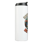 Haast je niet, wees een gelukkig sloth-wandelteam thermosbeker (Gedraaid links)