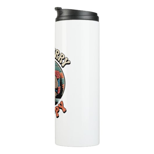 Haast je niet, wees een gelukkig sloth-wandelteam thermosbeker (Geroteerd rechts)