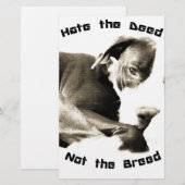 haat de daad niet het ras pitbull briefpapier (Voorkant / Achterkant)
