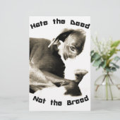 haat de daad niet het ras pitbull briefpapier (Staand voorkant)