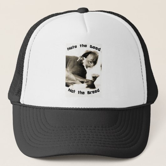 haat de daad niet het ras pitbull trucker pet (Voorkant)
