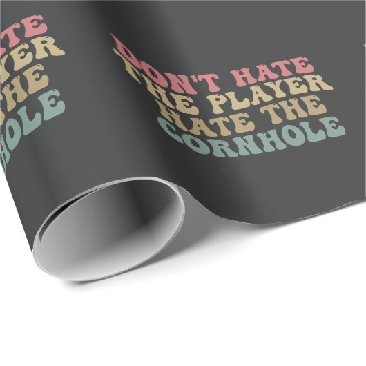 Haat de speler de Cornhole Funny niet Cadeaupapier (Rol Hoek)