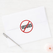 Haat groenten/geen groenten toegestaan teken verkl ronde sticker (Envelop)