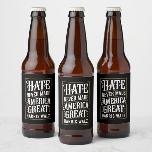 Haat heeft Amerika nooit groot gemaakt Kamala Harr Bier Etiket (Flessen)