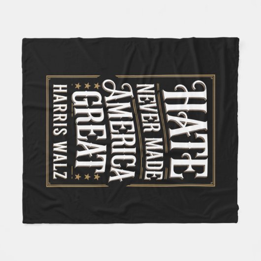 Haat heeft Amerika nooit groot gemaakt Kamala Harr Fleece Deken (Voorkant (Horizontaal))