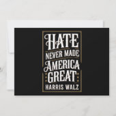 Haat heeft Amerika nooit groot gemaakt Kamala Harr Kaart (Voorkant)