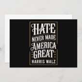 Haat heeft Amerika nooit groot gemaakt Kamala Harr Kaart (Voorkant / Achterkant)