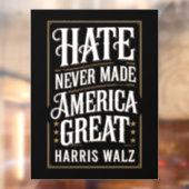 Haat heeft Amerika nooit groot gemaakt Kamala Harr Raamsticker (Vel 2)