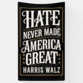 Haat heeft Amerika nooit groot gemaakt Kamala Harr Spandoek (Verticaal)