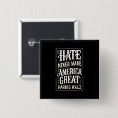 Haat heeft Amerika nooit groot gemaakt Kamala Harr Vierkante Button 5,1 Cm (Voorkant /achterkant)