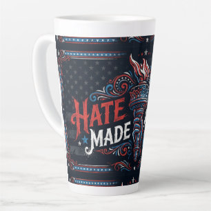 Haat heeft Amerika nooit groot gemaakt Vintage pat Latte Mok