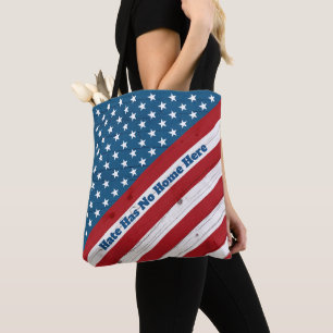 Haat heeft geen huis hier Patriottische Verenigde  Tote Bag