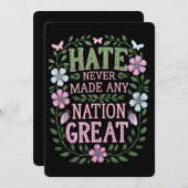 Haat heeft nooit een natie tot grote bloei gebrach kaart (Voorkant / Achterkant)