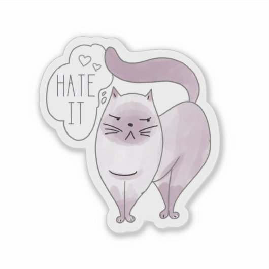 Haat het Kat Sticker (Voorkant)